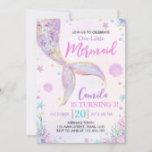 Kleine Zeemeermin Oceaan Thema Verjaardag Kaart (Voorkant)
