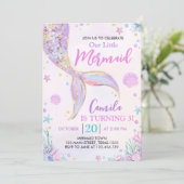 Kleine Zeemeermin Oceaan Thema Verjaardag Kaart (Staand voorkant)