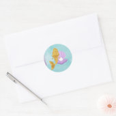 Kleine zeemeermin onder de Zee Party Favor Sticker (Envelop)