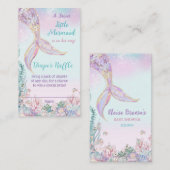 Kleine Zeemeermin Onder het Zee Baby Luier Raffle Informatiekaartje (Voorkant / Achterkant)