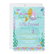 Kleine Zeemeermin Onder Het Zee Kinderen Verjaarda