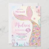 Kleine Zeemeermin Onder het Zee Magisch Meisje Ver Kaart (Voorkant)