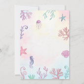 Kleine Zeemeermin Onder het Zee Magisch Meisje Ver Kaart (Achterkant)