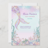 Kleine Zeemeermin Onder het Zee Meisje Baby shower Kaart (Achterkant)