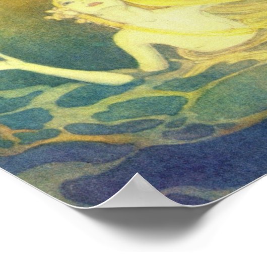  kleine zeemeermin onder het Zee Nursery Art Poster (Hoek)