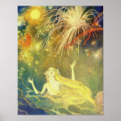  kleine zeemeermin onder het Zee Nursery Art Poster (Voorkant)