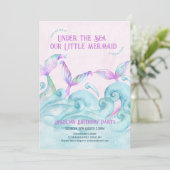 Kleine zeemeermin onder het Zee Roze meisje van de Kaart (Staand voorkant)