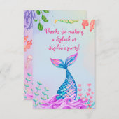 Kleine zeemeermin onder water bedankkaart (Voorkant / Achterkant)