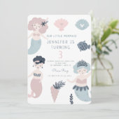 Kleine zeemeermin onder zee Magic Birthday Kaart (Staand voorkant)