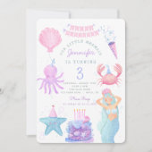 Kleine zeemeermin onder zee Magic Verjaardagsuitno Kaart (Voorkant)