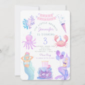 Kleine zeemeermin onder zee Magic Verjaardagsuitno Kaart (Voorkant)