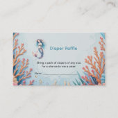 Kleine Zeemeermin OnderZee Baby shower Luier Raffl Informatiekaartje (Voorkant)