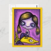 Kleine zeemeermin op een haaientaxi briefkaart (Voorkant / Achterkant)