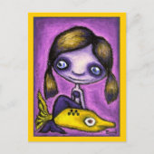 Kleine zeemeermin op een haaientaxi briefkaart (Voorkant)