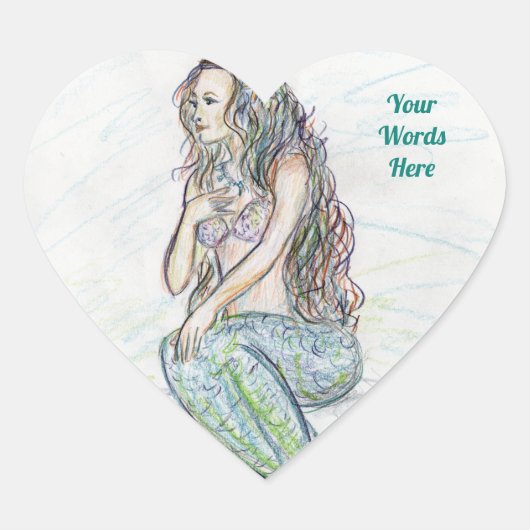 Kleine zeemeermin op Rock Art Custom Decal Sticker (Voorkant)