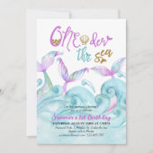 Kleine zeemeermin op Zee 1e verjaardag Kaart (Voorkant)