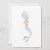 Kleine Zeemeermin Paarse Roze Baby shower Kaart (Achterkant)