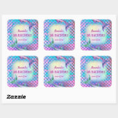 kleine zeemeermin patroon Verjaardag Vierkante Sticker (Vel)