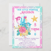 Kleine Zeemeermin Schaal Roze Turquoise Witte Verj Kaart (Voorkant)