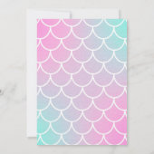 Kleine Zeemeermin Schaal Roze Turquoise Witte Verj Kaart (Achterkant)