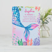 Kleine Zeemeermin Staart Onderwater Verjaardag Uit Kaart (Staand voorkant)