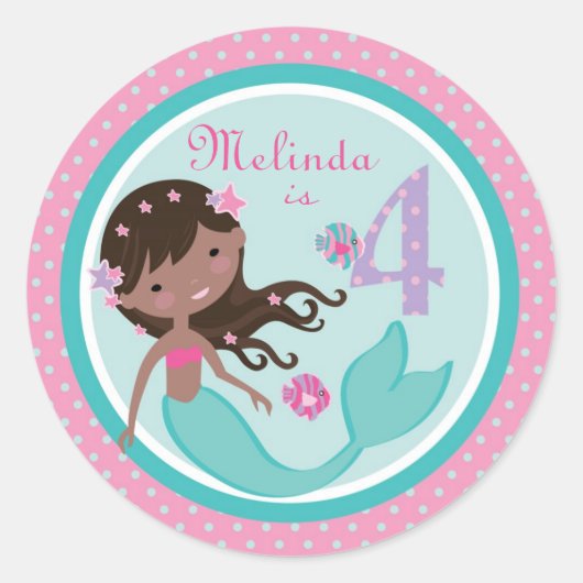 Kleine Zeemeermin Sticker AA 4B (Voorkant)