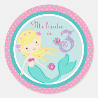 Kleine Zeemeermin Sticker Blond 3B
