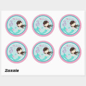 Kleine Zeemeermin Sticker Brunette 3 (Vel)