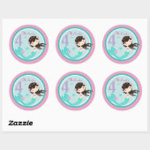 Kleine Zeemeermin Sticker Brunette 4 (Vel)