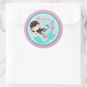 Kleine Zeemeermin Sticker Brunette 4B (Tas)