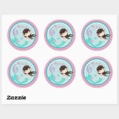 Kleine Zeemeermin Sticker Brunette 6 (Vel)