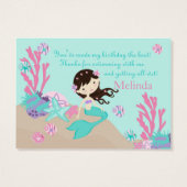 Kleine Zeemeermin TY Gift Label L Brunette Visitekaartjes (Achterkant)