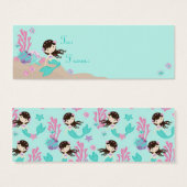 Kleine Zeemeermin TY Gift Label S Brunette Mini Visitekaartjes (Voorkant /achterkant)