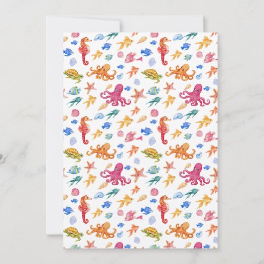 Kleine zeemeermin uitnodiging voor de verjaardag v (Achterkant)