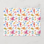 Kleine zeemeermin uitnodiging voor kinderverjaarda (Achterkant)