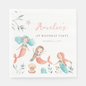 Kleine Zeemeermin Verjaardag Servet (Voorkant)