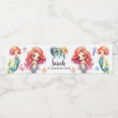 Kleine Zeemeermin Verjaardag Waterfles Etiket (Enkel label)