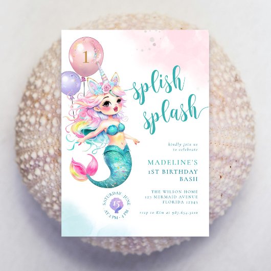 Kleine zeemeermin verjaardagsbash onder het Zee In Kaart