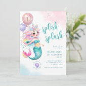 Kleine zeemeermin verjaardagsbash onder het Zee In Kaart (Staand voorkant)
