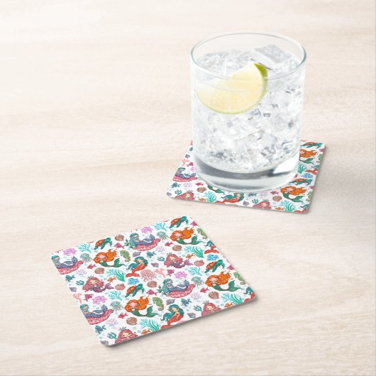 Kleine Zeemeermin Verjaardagspapier Servet Kartonnen Onderzetters (Insitu)