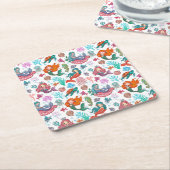 Kleine Zeemeermin Verjaardagspapier Servet Kartonnen Onderzetters (Schuin)