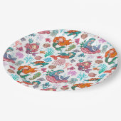 Kleine Zeemeermin Verjaardagspapier Servet Papieren Bordje (Gekanteld)