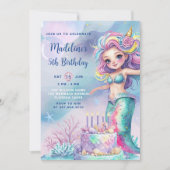 Kleine zeemeermin Waterverf onder het Zee Verjaard Kaart (Voorkant)