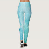 Kleine zeemeermin Yoga Pants Fish Scales Blue Wate Leggings (Achterkant)