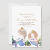 Kleine Zeemeermin Zee Prinsessen Onder Water Girly Kaart (Voorkant)