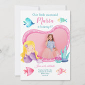 Kleine Zeemeermin Zee Vis Foto Verjaardagsuitnodig Kaart (Voorkant)