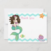 Kleine zeemeerminikaart 2 bedankkaart (Voorkant)