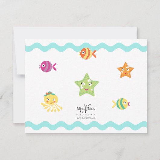 Kleine zeemeerminikaart 2 bedankkaart (Achterkant)