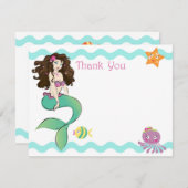 Kleine zeemeerminikaart 2 bedankkaart (Voorkant / Achterkant)