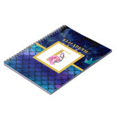 Kleine zeemeerminnaars Monogram meisjes Blauwe Roz Notitieboek (Linkerzijde)